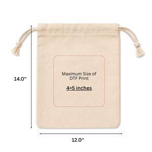 Sac à cordon en coton imprimé 150 GSM, 12x14 pouces, pour emballage cadeau artisanal - Product Image 6
