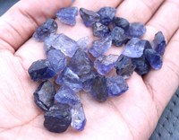 Ensemble de 25 pierres brutes d'iolite bleue de 12-14 mm, taillées à la main, de haute qualité, non traitées, effet étoilé, pour la fabrication de bijoux