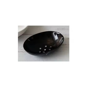 Wholesale New Style Round Natural Buffalo Horn Soap Dishes Handicrafts Polished Eco-Friendly Bathroom Soap Holder - Product Image 2