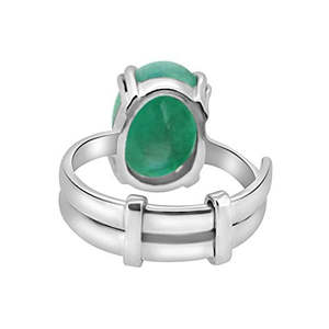 NOVAMART Fine Arihant Gems Jewels 925 <b>Silver</b> <b>Adjustable</b> <b>Ring</b> 3.25/4.25/5.25/6.25/7.25/8.25/9.25/10.25/11.25 Ratti Emerald/Panna - Product Image 3