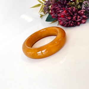 Bracelet en ambre naturel brun miel, 56 mm, bracelet en ambre fabriqué en Pologne - Product Image 2