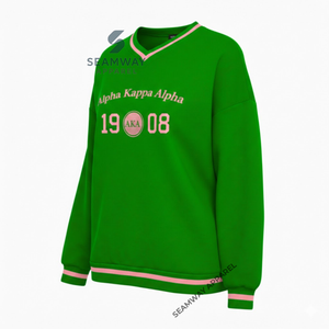 Sweat-shirt Alpha Kapa Alpha Sorority, pull décontracté en coton pour femme, col rond, style universitaire, surdimensionné, jersey brodé, pull de qualité supérieure - Product Image 2