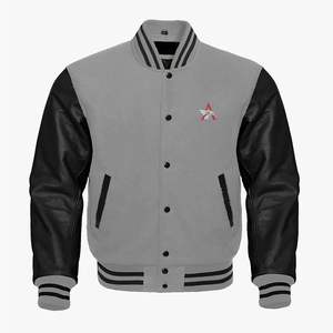 Veste de baseball en cuir Vigour, veste universitaire, broderie en chenille personnalisée pour hommes, veste décontractée tissée d'hiver - Product Image 1