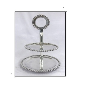 <b>Weddings</b> Party Eco-Friendly Luxurious Style Nickel Plated Round Metal <b>Cake</b> Serving Stand RABEH Brand at Low Price - Product Image 5