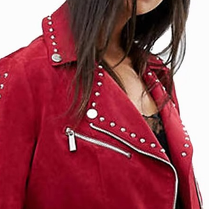 Chaquetas de Cuero Genuino para Mujer, Color Naranja, de Alta Calidad, a la Moda, Chaqueta de Cuero Original, Talla Personalizada - Product Image 3