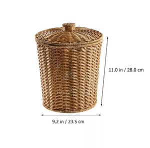New Choice Household Storage <b>Basket</b> Eco-Friendly circle Shape 100% Rattan Rustic Style Multifunction Use for Neatening/Storage - Product Image 5
