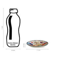 Assiettes en céramique robustes multicolores peintes à la main 'Le couple de la cabane' 17,8 cm (7,1 cm) 1,01 kg Fabriquées en Inde Lot de 2