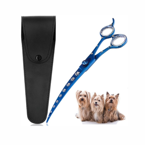 Ciseaux de toilettage pour chiens en acier inoxydable de haute qualité professionnels ciseaux de cisaillement de coupe de poils d'animaux incurvés outils de toilettage - Product Image 2