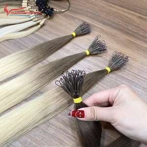 Precio al por mayor 2024 Venta caliente vietnamita Nano anillo queratina doble dibujado extensiones de cabello humano preadheridas en stock - Product Image 1