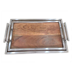 Top Quality Tableware Catering Serving Wooden <b>Tray</b> With Enamel Finishing In Rectangular Shape For Alternative Usage Items - Product Image 6