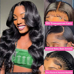 Perruque brésilienne lisse 136 avec fermeture en dentelle frontale, perruque en dentelle transparente HD 13x4, perruque en cheveux humains vierges Remy 360 - Product Image 5