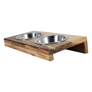 <b>Dog</b> <b>Bowl</b> with Conical Shape Wooden <b>Stand</b> <b>Bowl</b> Pet Food Feeding <b>Dog</b> <b>Bowl</b> Wholesale Price Stainless Steel - Product Image 2