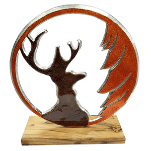 Nuevo adorno de mesa, escultura de Reno y árbol de Navidad con Base de madera, adornos estéticos modernos para decoración de habitación - Product Image 1