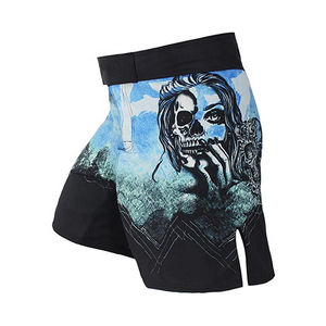 Top vente Logo personnalisé imprimé MMA Short d'entraînement extensible dans les 4 sens 100% coton taille moyenne Style décontracté Sublimation propre MMA court - Product Image 1