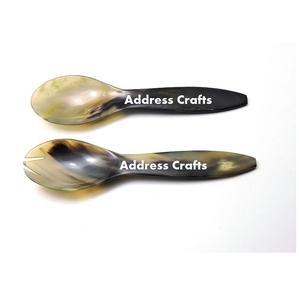 Indian Handicrafts Horn <b>Salad</b> Server & Serving <b>Spoon</b> Antique Handmade Horn Kitchen Accessories Household <b>Spoon</b> Cutlery Set - Product Image 2