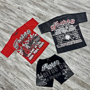 Ensemble de survêtement personnalisé pour homme, t-shirt formel et short de sport, imprimé par transfert thermique, en coton, séchage rapide, respirant, pour le basketball - Product Image 4