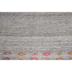 Alfombra Turca Kilim de 2.1x3.3 pies, Alfombra Gris con Diseño de Patchwork, Lana Ecológica con Respaldo de Látex - Product Image 4