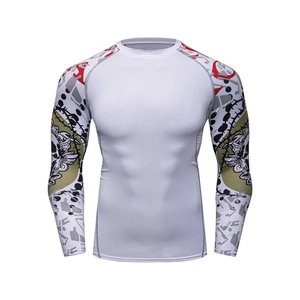 Rash Guard à manches longues avec design respirant et logo personnalisé Rash Guard MMA BJJ Jiu Jitsu évacuation de l'humidité Rash Guards - Product Image 4