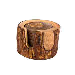 ชุดที่รองแก้วทำจากไม้วอลนัทงานทำมือผู้ผลิตงานหัตถกรรมไม้จากอินเดียตามสั่ง - Product Image 4