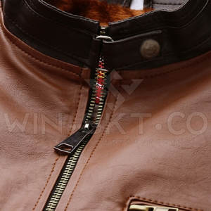 Service OEM Vente en gros Veste en cuir pour homme Marque privée Nouvelle arrivée Col montant Logo frontal Imperméable Respirant Hiver - Product Image 5