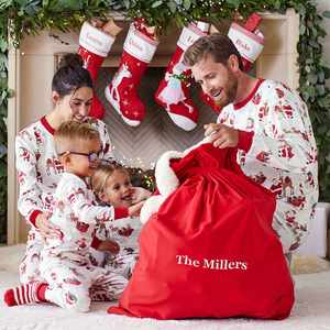 Pijamas Navideños Casuales <span class=keywords><strong>de</strong></span> Bambú Orgánico para Niños Pequeños, Pijamas Sostenibles para Bebés, Conjuntos Familiares Combinados, Pijamas <span class=keywords><strong>de</strong></span> Dos Piezas - Product Image 2