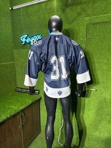 Maillot de hockey sur glace personnalisé de haute qualité 100% polyester pour les jeunes, broderie et sublimation - Product Image 6