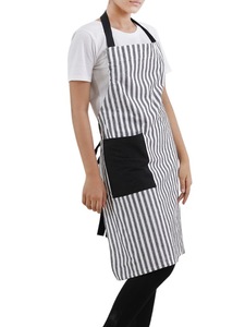 Babero teñido en hilo de algodón 100%, delantal, cintura gris, babero, comida, salón de cocina, peluquero, jardín, barbacoa, PE, LDPE, PU, tela vaquera de PVC, poliéster - Product Image 2