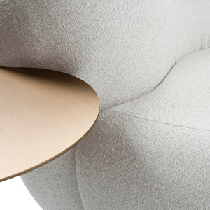 Juego de sofá Boucle de cuero en forma de U blanco moderno, muebles de esquina para sala de estar, diseño curvo, hecho de madera, PU, terciopelo de cordero para apartamento - Product Image 4