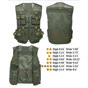 Gilet de pêche streetwear pour homme, impression de logo personnalisée, haute respirabilité, look décontracté, gilet de pêche pour homme - Product Image 4