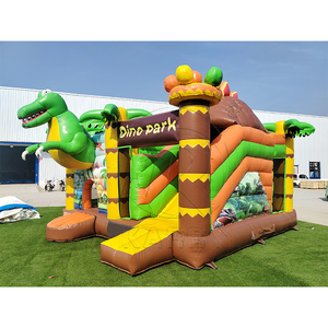 Castillo Inflable con Tobogán Temático de Dinosaurios, de Grado Comercial, en PVC, Parque de Dinosaurios, Casa de Brinco Portátil para Niños - Product Image 1