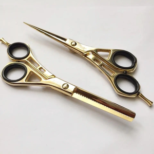Ciseaux de coiffure et d'éclaircissage de qualité supérieure plaqués or, en acier japonais durable, design tendance, 6,5 pouces - Product Image 3