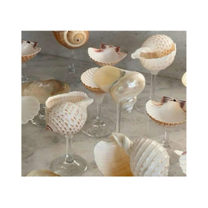 Premium Handmade Snail Shell Wine Glass Goblet For Bar Party Wedding Decor Coastal Resort Natural Seashell Craft - Product Image 1