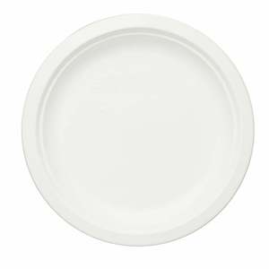 Placa redonda de pulpa de caña de azúcar de bagazo ecológica de 10 pulgadas, placa compostable y sin productos químicos chapada - Product Image 1