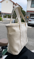 Sac fourre-tout en toile de coton brodé avec logo personnalisé, sac de plage réutilisable biologique avec poignée, vente en gros, OEM, ODM, personnalisé