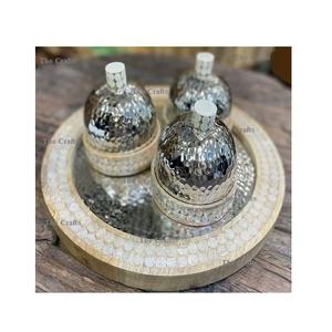 Stainless Steel And Acrylic Dry Fruits <b>Serving</b> <b>Bowls</b> Set Of Three Round Shape Nuts Server At Acceptable Price - Product Image 6