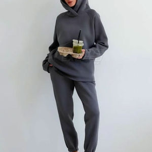 Conjunto Deportivo de Invierno para Mujer, 100% Algodón, Logotipo Personalizado, Diseño OEM, Conjunto de Entrenamiento para Correr, Colores Personalizados 2025 - Product Image 2