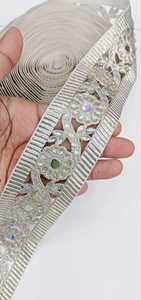 ที่กำหนดเองทำนามธรรมออกแบบกระจกทำงานในทอง,เครื่องเงินปักเลื่อมปักริบบิ้นสำหรับวัตถุประสงค์ต่างๆ - Product Image 4