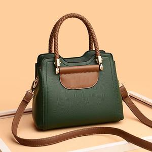 Logo personnalisé rétro sac à main en cuir pour les femmes motif uni fermeture à glissière bouton usage quotidien sac à main de créateur personnalisé - Product Image 6