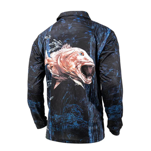 Chemise de sport unisexe respirante à séchage rapide avec logo personnalisé à manches longues pour hommes-Vêtements de pêche grande taille - Product Image 2