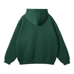Sweat-shirt à capuche zippé pour homme, couleur unie, coupe ample décontractée, idéal pour l'automne, 100 % coton molletonné, avec poches tricotées - Product Image 4
