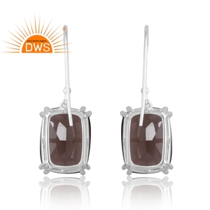 Pendientes Colgantes de Plata de Ley 925 con Piedra Natural Ahumada, Última Moda, Regalo para Fiesta de Compromiso, Certificado GIA, para Mujer - Product Image 2