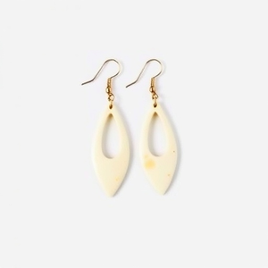 Pendientes de hueso real hechos a mano para mujer, joyería de arte popular étnico, artesanía de hueso pulido natural de la India - Product Image 2