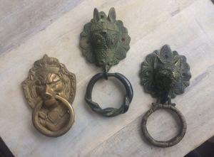 Antique Brass Dragon Reindeer <b>Door</b> Knocker Traditional Cast Iron Design with Elegant Brass Finish - Product Image 3