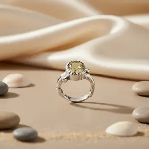 Bague en argent 925 avec citrine pour femmes, bijoux en pierres précieuses fines, cadeau, boutons de manchette et pinces à cravate élégants - Product Image 2