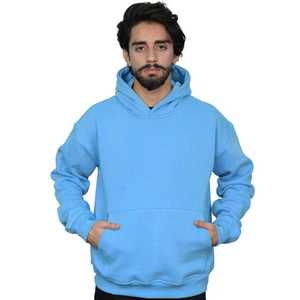 Sudadera Extra Grande para Hombre, Color Azul Cielo, Ligera, Mezcla de Algodón y Poliéster, Informal, para Uso Diario - Product Image 1