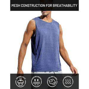 Débardeurs de course sans manches côtelés personnalisés OEM Gilet serré pour homme Sport Gym Fitness Muscle Men Débardeur côtelé - Product Image 2