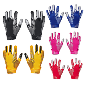 Gants de football pour jeunes de couleur noire personnalisés en gros gants de récepteur de football américain super collants avec logo - Product Image 5