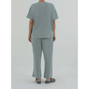 Ensemble Coordonné Confortable pour Femmes KATOKA en Coton et Fibre de Bambou Respirant à Manches Courtes Motif Uni - Product Image 6