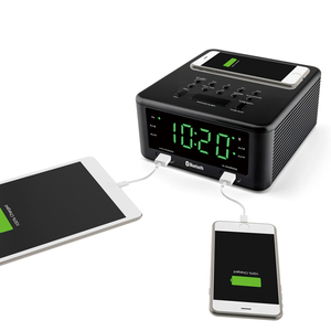 CR-188W 1.2 "hoặc 1.4" LED hiển thị đồng hồ báo thức FM Radio với sạc không dây và bluetooth/âm thanh tự nhiên - Product Image 3