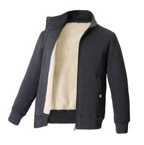 Veste en polaire sherpa confortable pour homme, coupe-vent, fermeture éclair, chaude, épaisse, pour l'aventure en plein air, la randonnée, confortable, robuste, isolante - Product Image 2